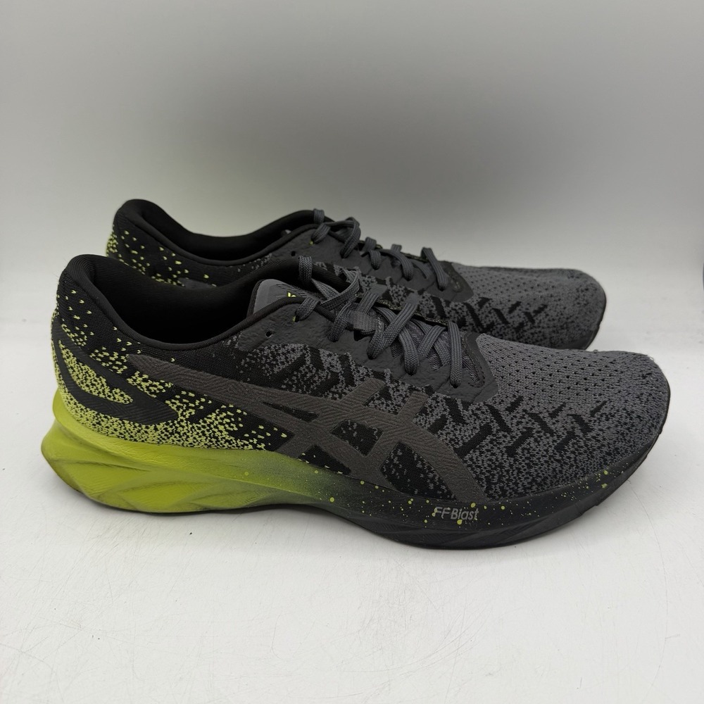 Asics Dynablast Running Shoes Men Sz 9.5 Grey Black Lime Green Gradient 1011A819